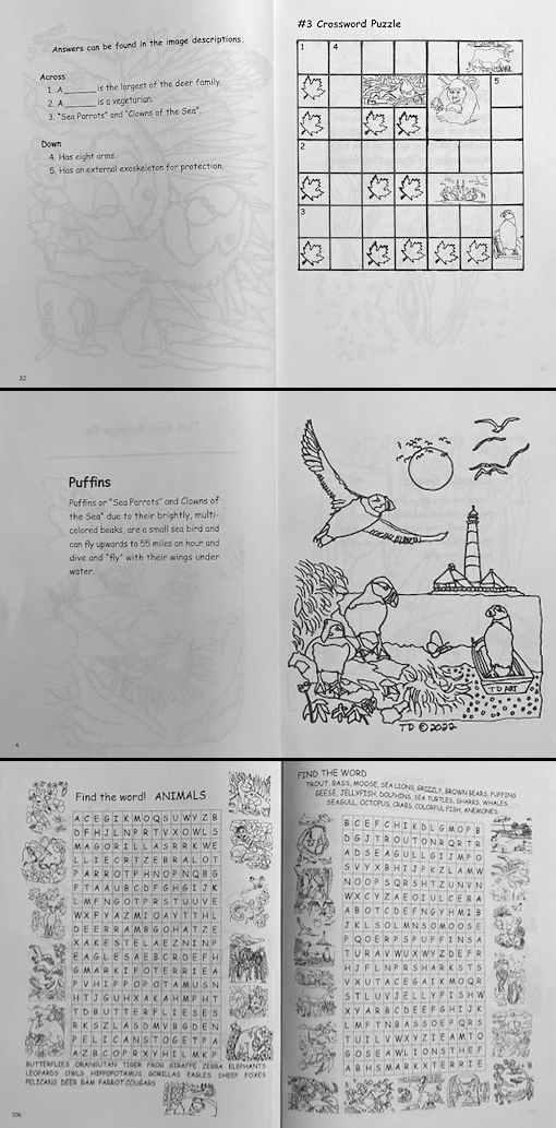 Sample pages from kids book